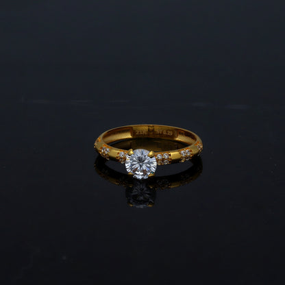 Gold Clear Stone Ring 21KT - FKJRN21KM11256