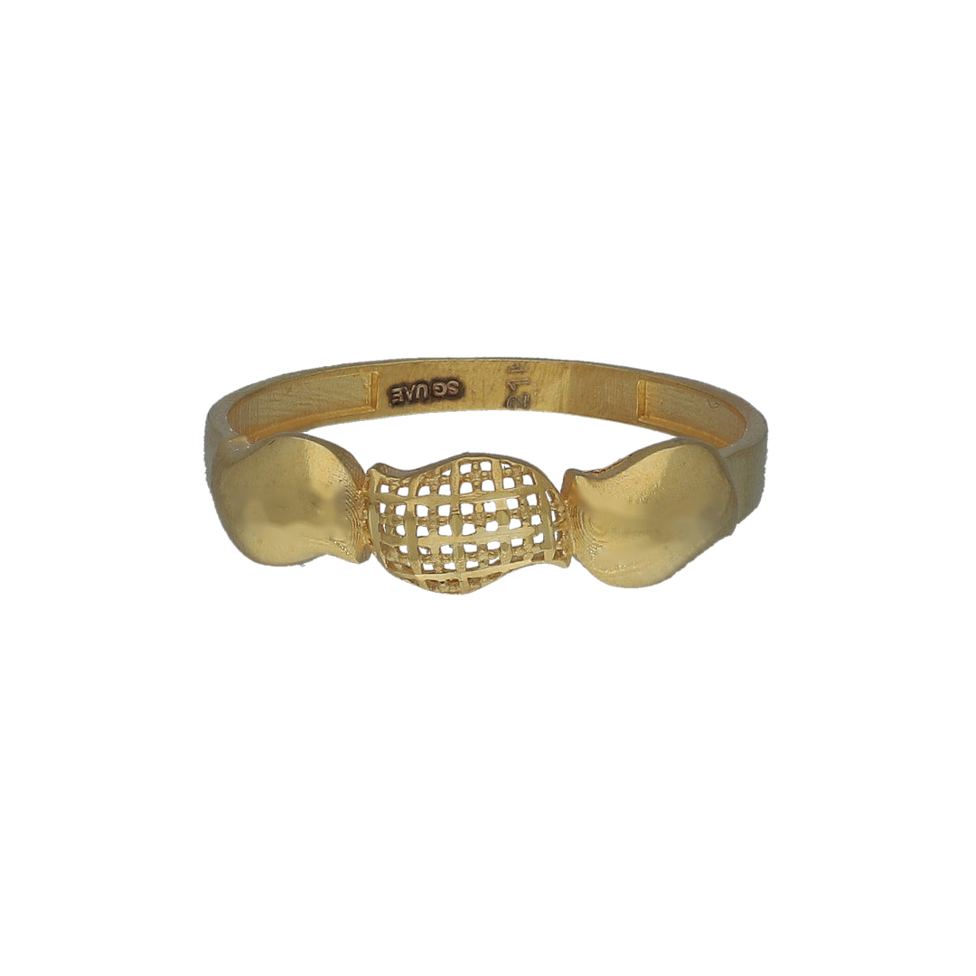 Gold Lattice Detail Ring 21KT - FKJRN21KM11259