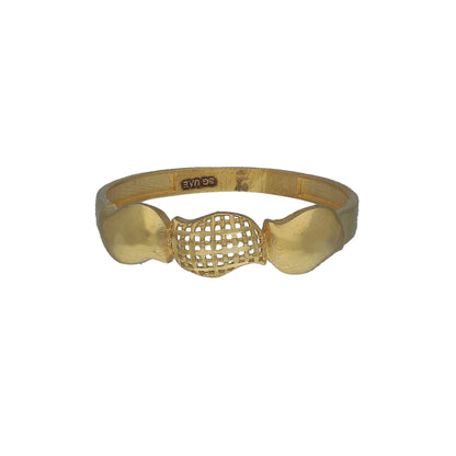 Gold Lattice Detail Ring 21KT - FKJRN21KM11259