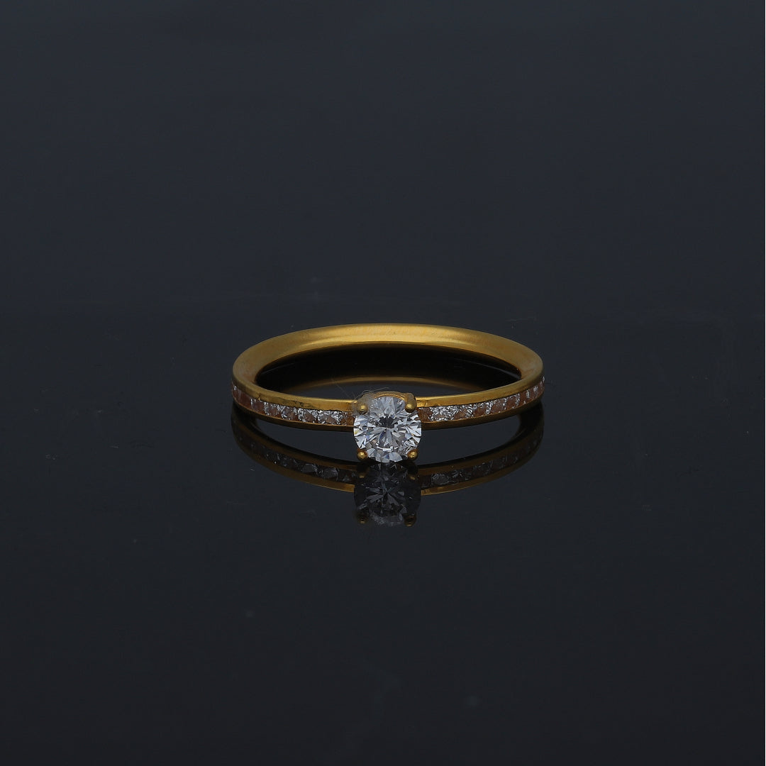 Gold Slim Stone Ring 21KT - FKJRN21KM11260