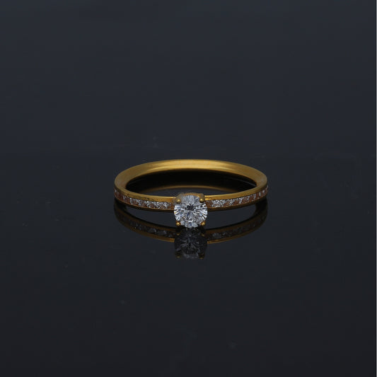 Gold Slim Stone Ring 21KT - FKJRN21KM11260