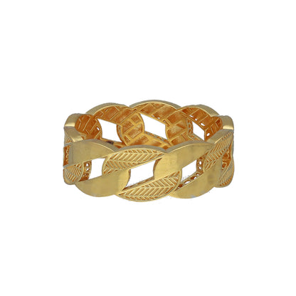 Gold Interlock Design Ring 21KT - FKJRN21KM11653