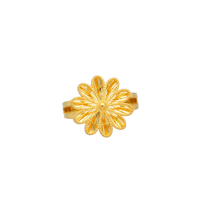 Gold Floral Statement Ring 21KT - FKJRN21KM11656