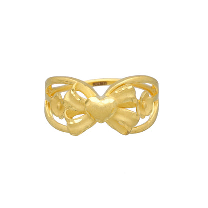 Gold Bow Design Ring 21KT - FKJRN21KM11657