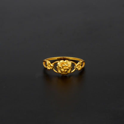 Gold Floral Trio Ring 21KT - FKJRN21KM11658