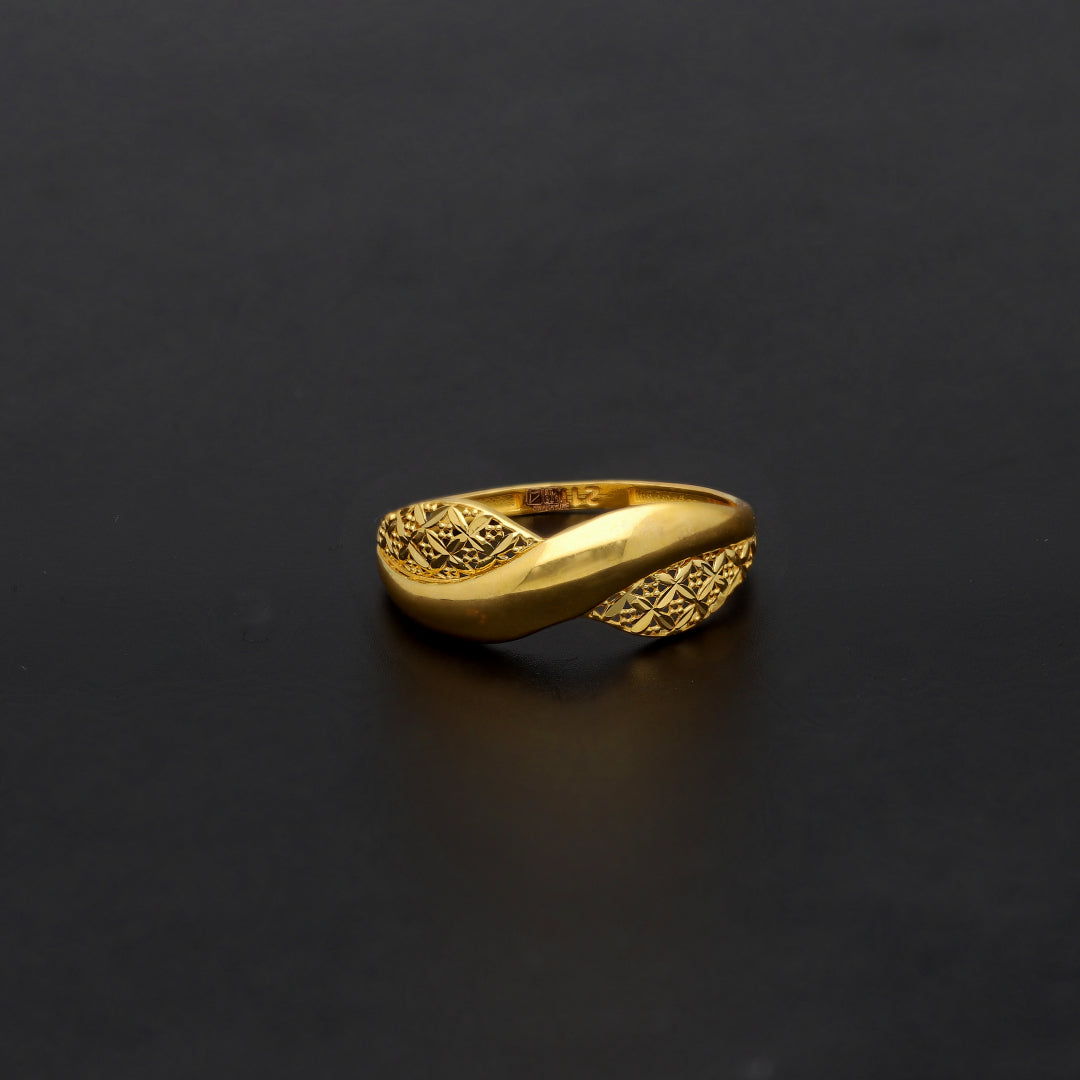 Gold Wave Design Ring 21KT - FKJRN21KM11662