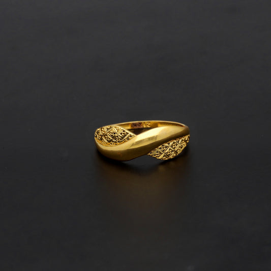 Gold Wave Design Ring 21KT - FKJRN21KM11662