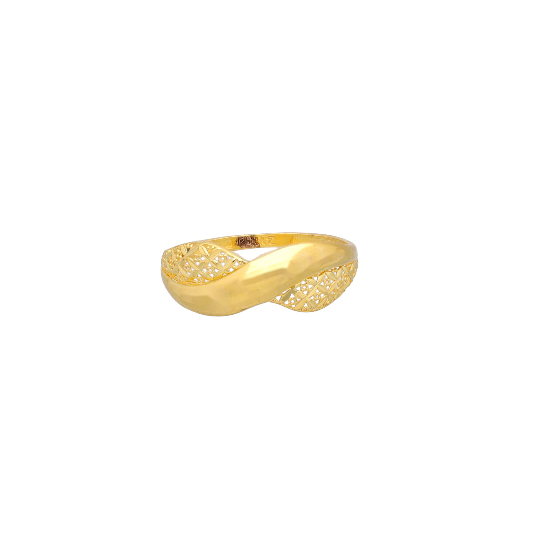 Gold Wave Design Ring 21KT - FKJRN21KM11662