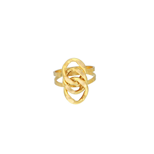 Gold Stylish Ring 21KT - FKJRN21KM11699