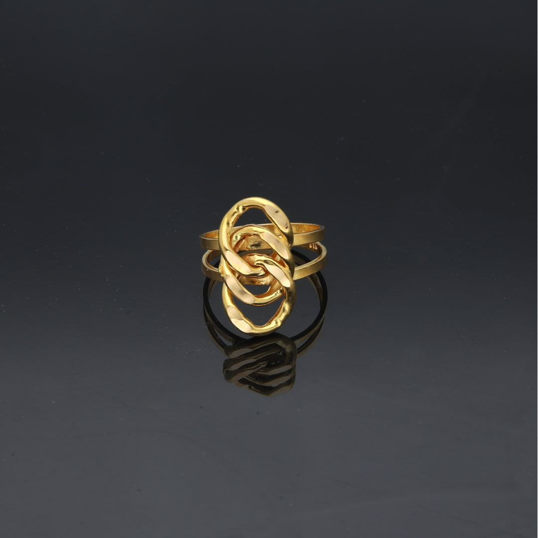 Gold Stylish Ring 21KT - FKJRN21KM11699