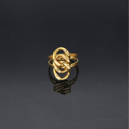 Gold Stylish Ring 21KT - FKJRN21KM11699