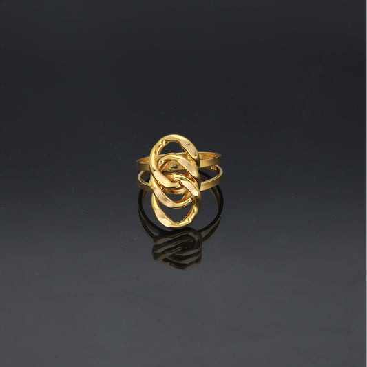 Gold Stylish Ring 21KT - FKJRN21KM11699