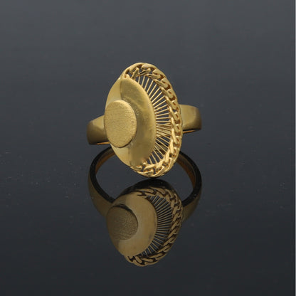 Gold Turkish Design Ring 21KT - FKJRN21KM11759