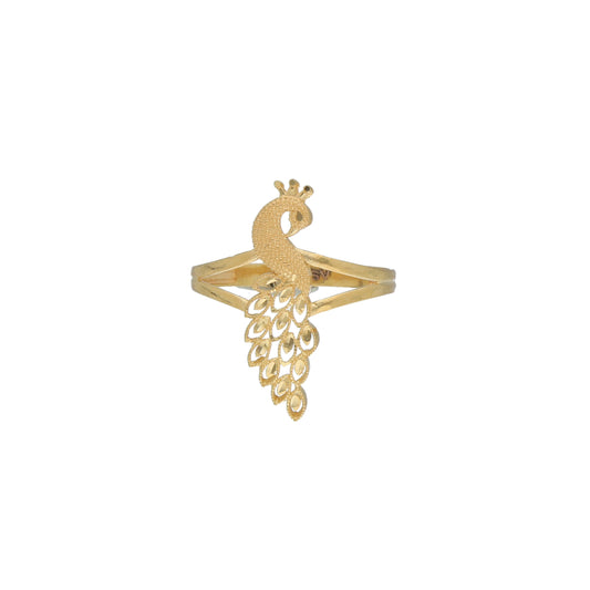 Gold Peacock Design Ring 21KT - FKJRN21KM11760