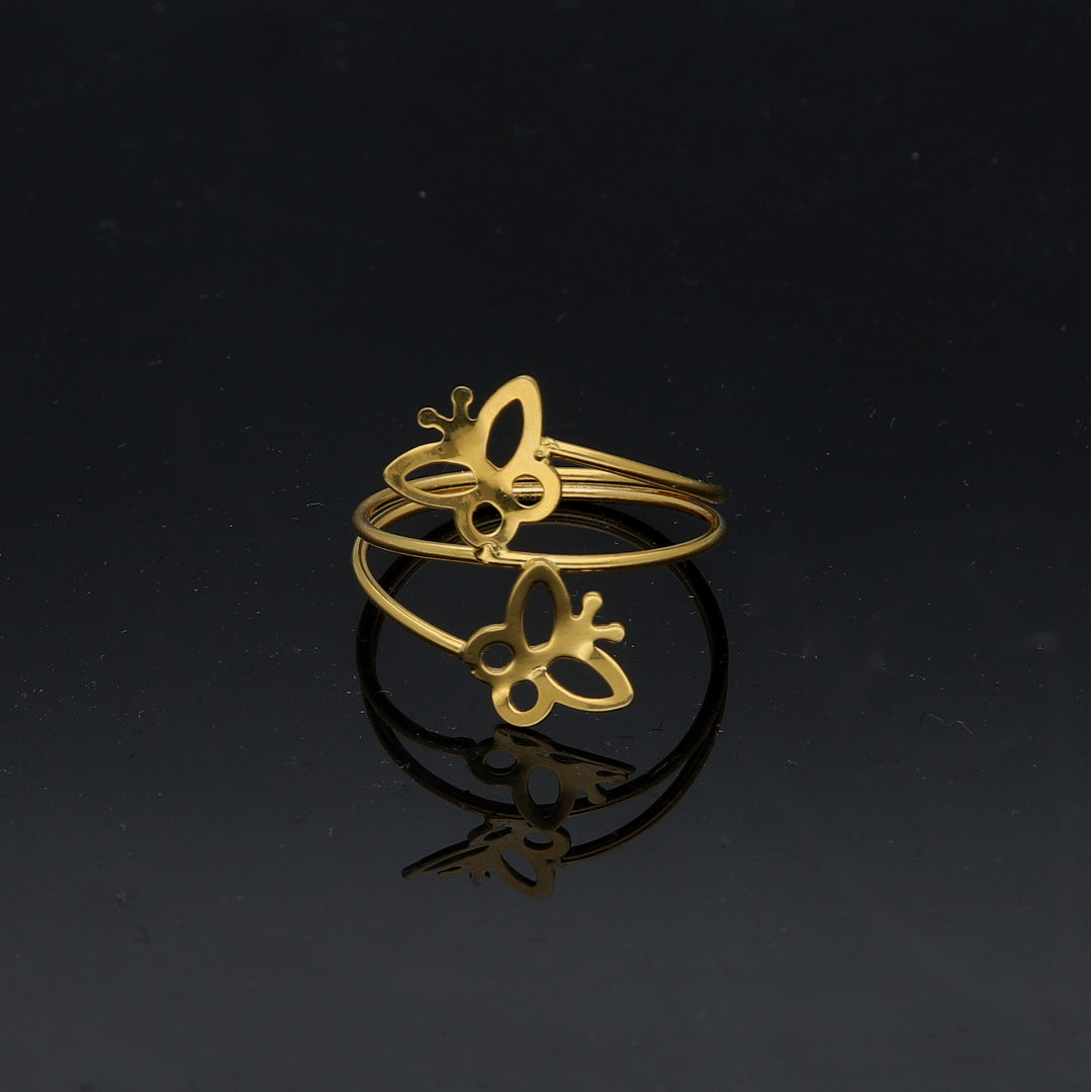 Gold Butterfly Design Ring 21KT - FKJRN21KM11761