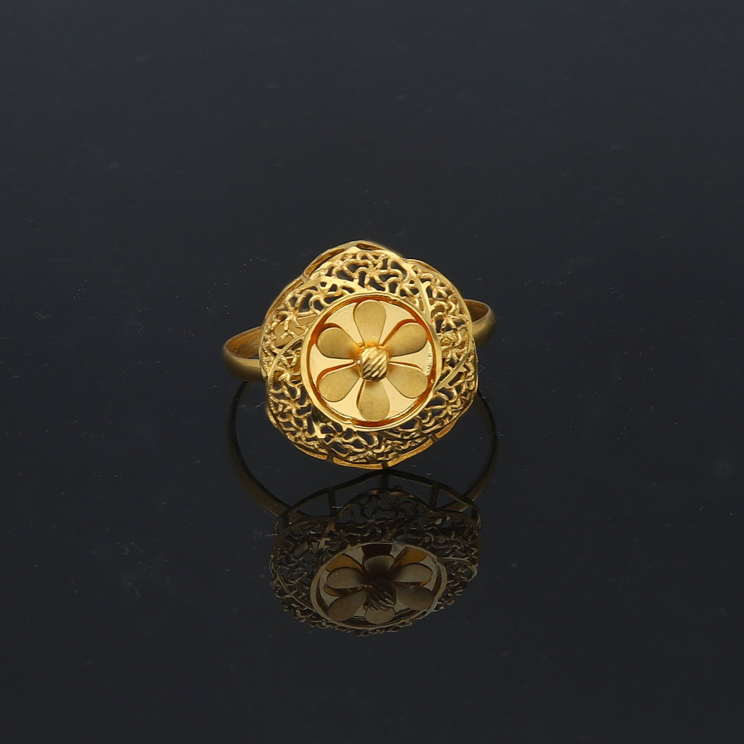 Gold Turkish Design Ring 21KT - FKJRN21KM11777