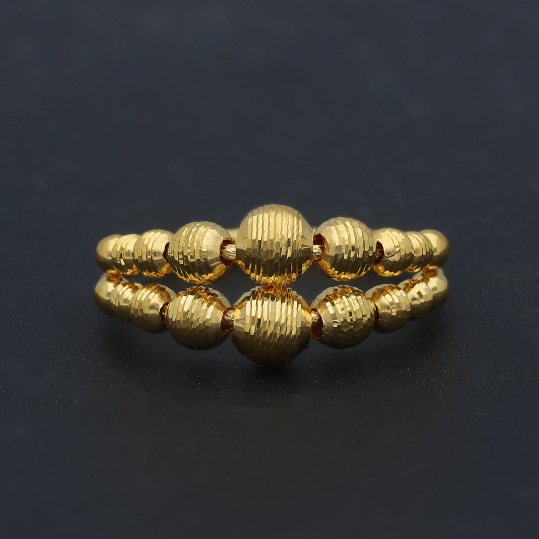 Gold Beads Ring 21KT - FKJRN21KM11789