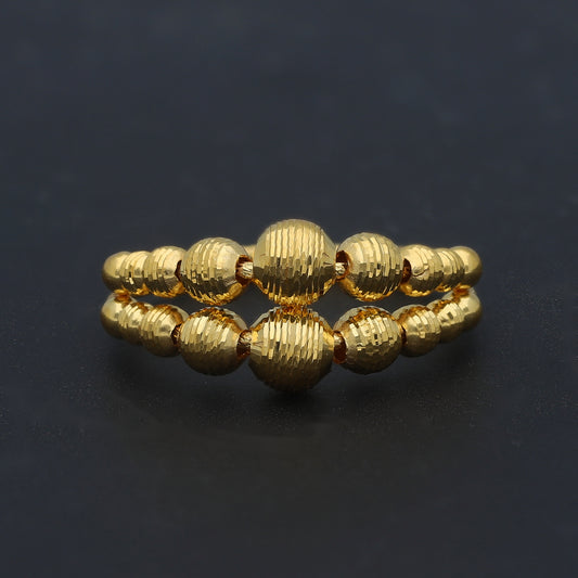 Gold Beads Ring 21KT - FKJRN21KM11789