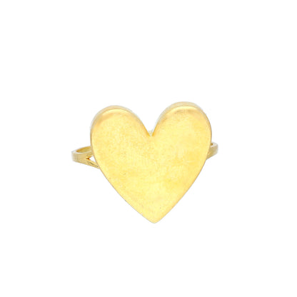 Gold Heart Shaped Ring 21KT - FKJRN21KM11796