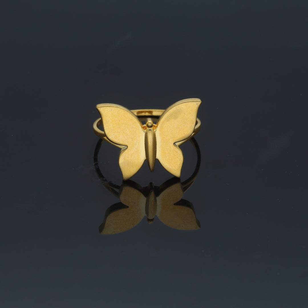 Gold Butterfly Shaped Ring 21KT - FKJRN21KM11798