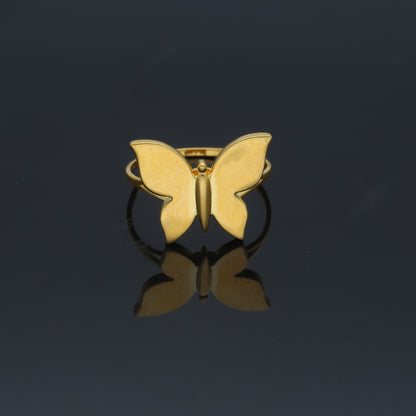 Gold Butterfly Shaped Ring 21KT - FKJRN21KM11798