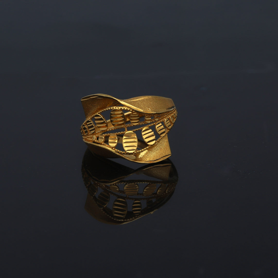 Gold Elegant Design Ring 21KT - FKJRN21KM11811