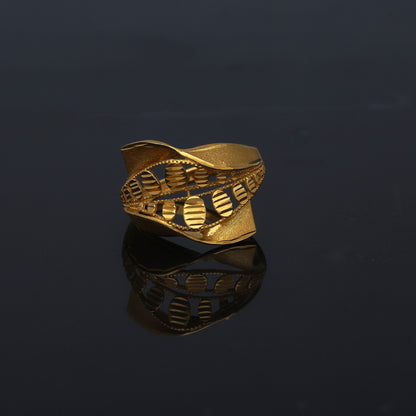 Gold Elegant Design Ring 21KT - FKJRN21KM11811
