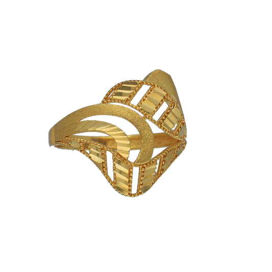 Gold Stylish Design Ring 21KT - FKJRN21KM11814
