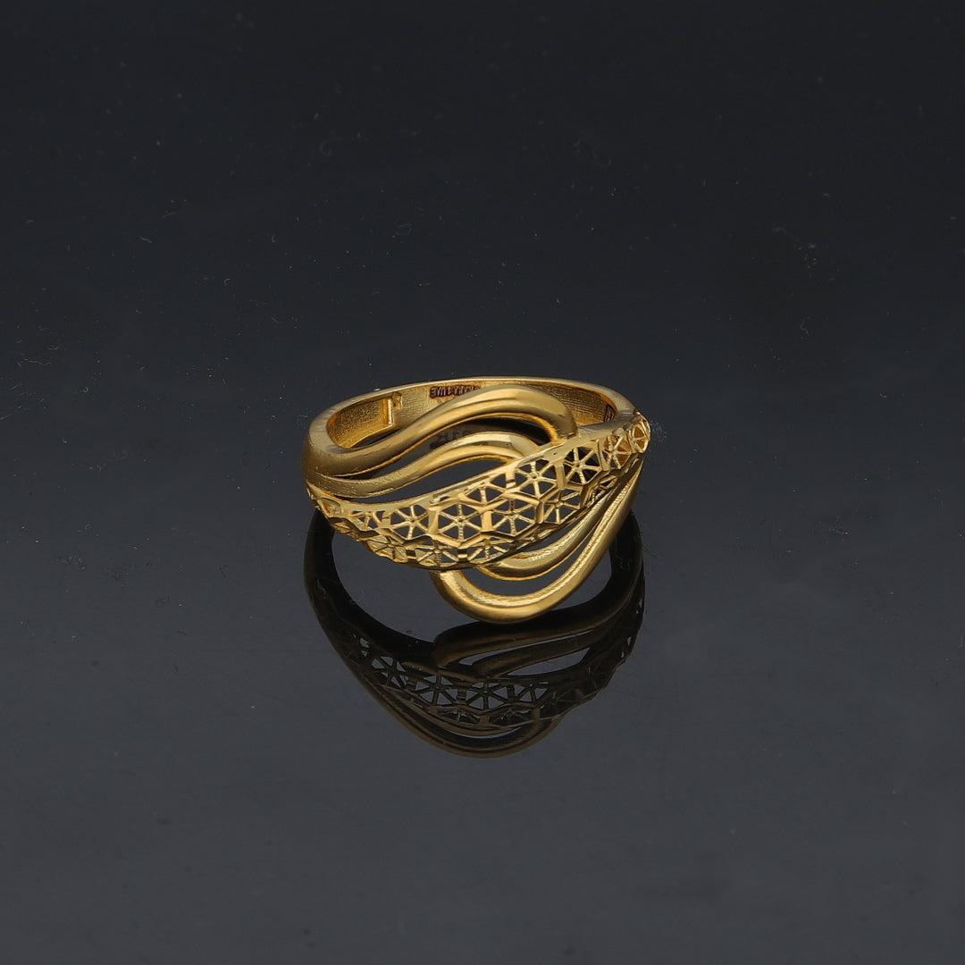 Gold Turkish Design Ring 21KT - FKJRN21KM11885