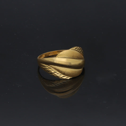 Gold Classic Design Ring 21KT - FKJRN21KM11890