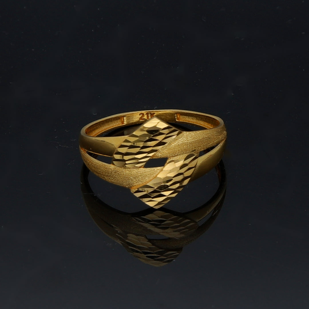 Gold Classic Design Ring 21KT - FKJRN21KM11892