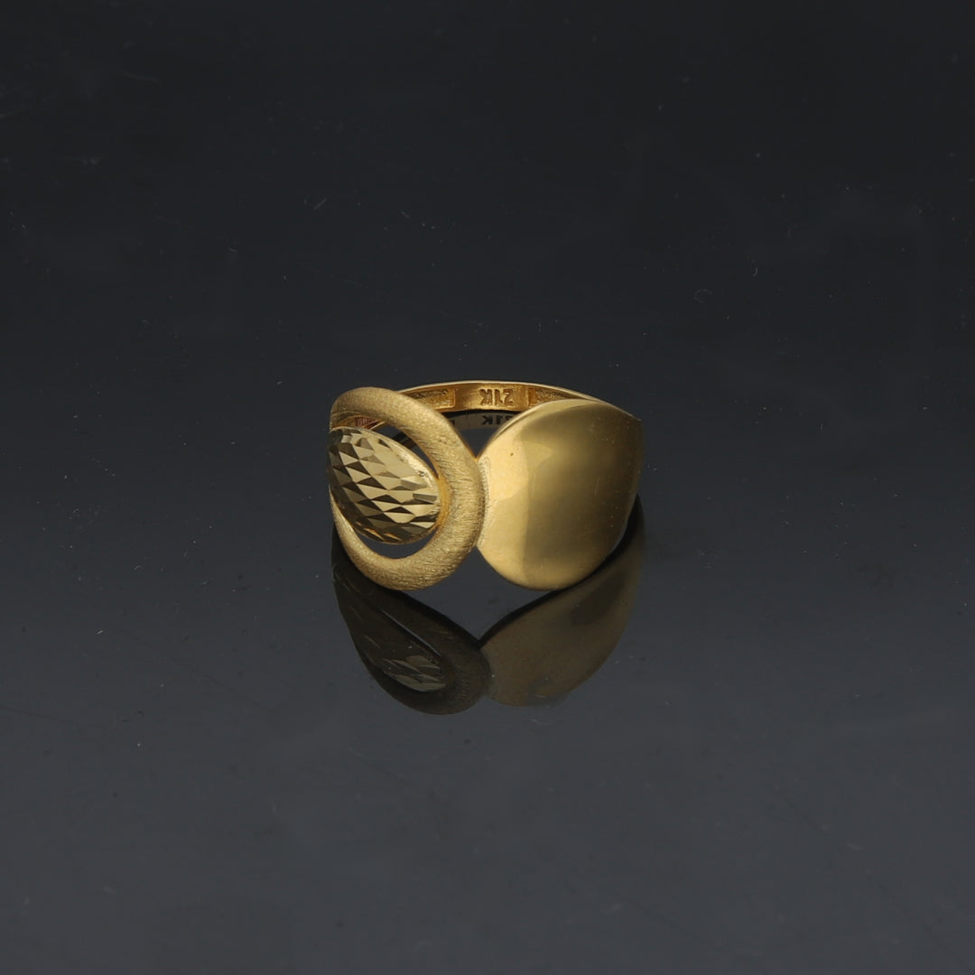 Gold Classic Design Ring 21KT - FKJRN21KM11893