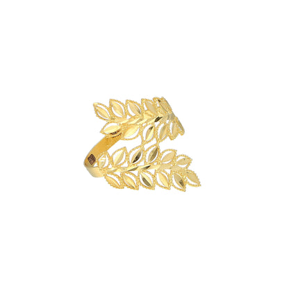 Gold Leaves Design Ring 21KT - FKJRN21KM11903