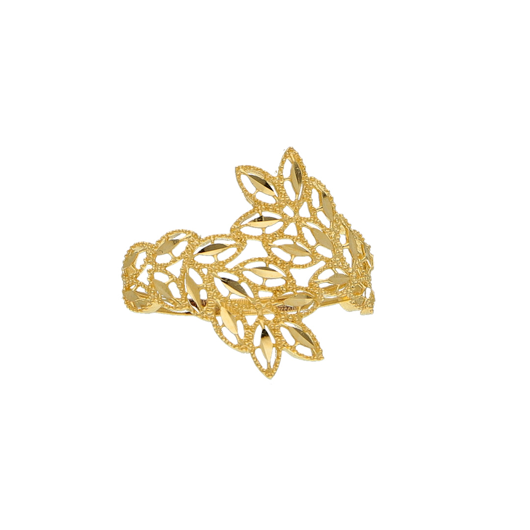 Gold Leaves Design Ring 21KT - FKJRN21KM11904