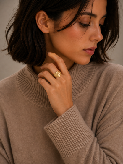 Gold Elegant Design Ring 21KT - FKJRN21KM11950