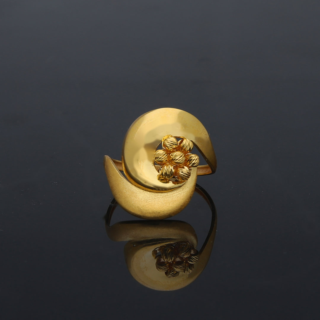 Gold Elegant Design Ring 21KT - FKJRN21KM11953