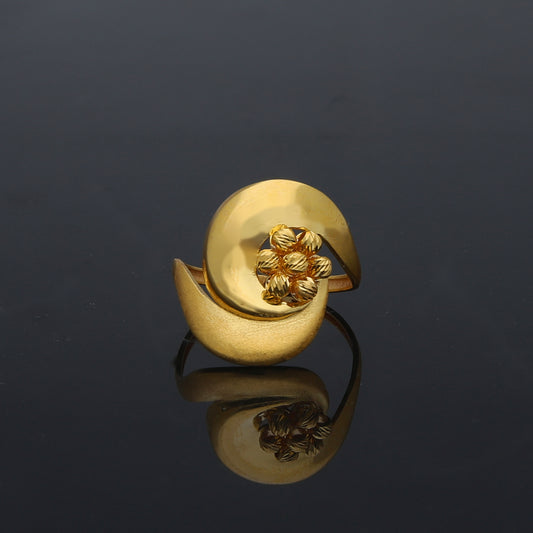 Gold Elegant Design Ring 21KT - FKJRN21KM11953