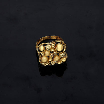 Gold Cluster Beads Ring 21KT - FKJRN21KM11957