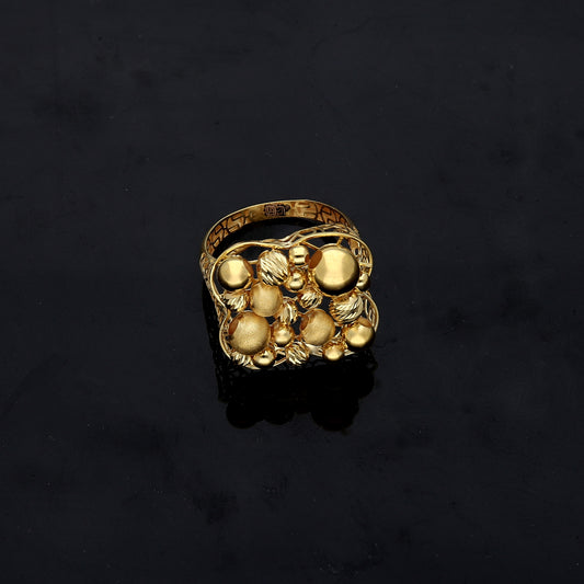 Gold Cluster Beads Ring 21KT - FKJRN21KM11957