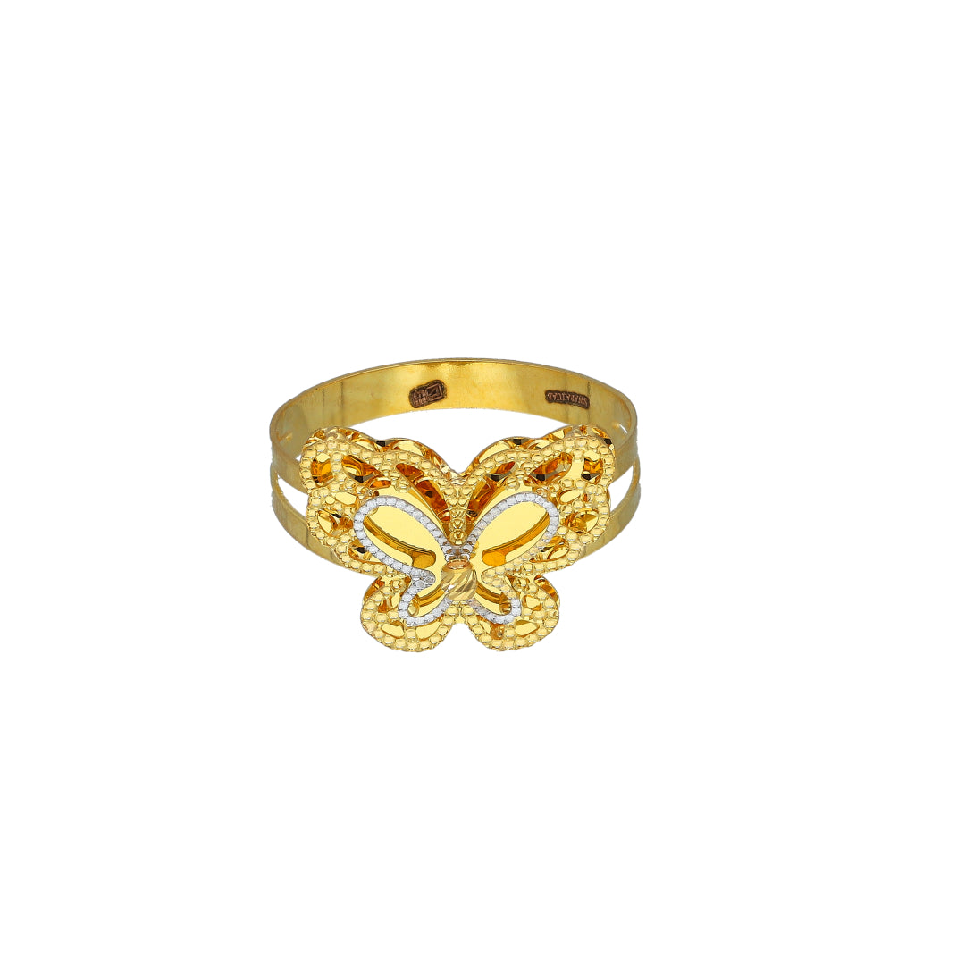 Gold Butterfly Design Ring 21KT - FKJRN21KM11959