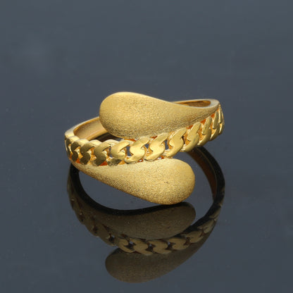 Gold Elegant Design Ring 21KT - FKJRN21KM11965