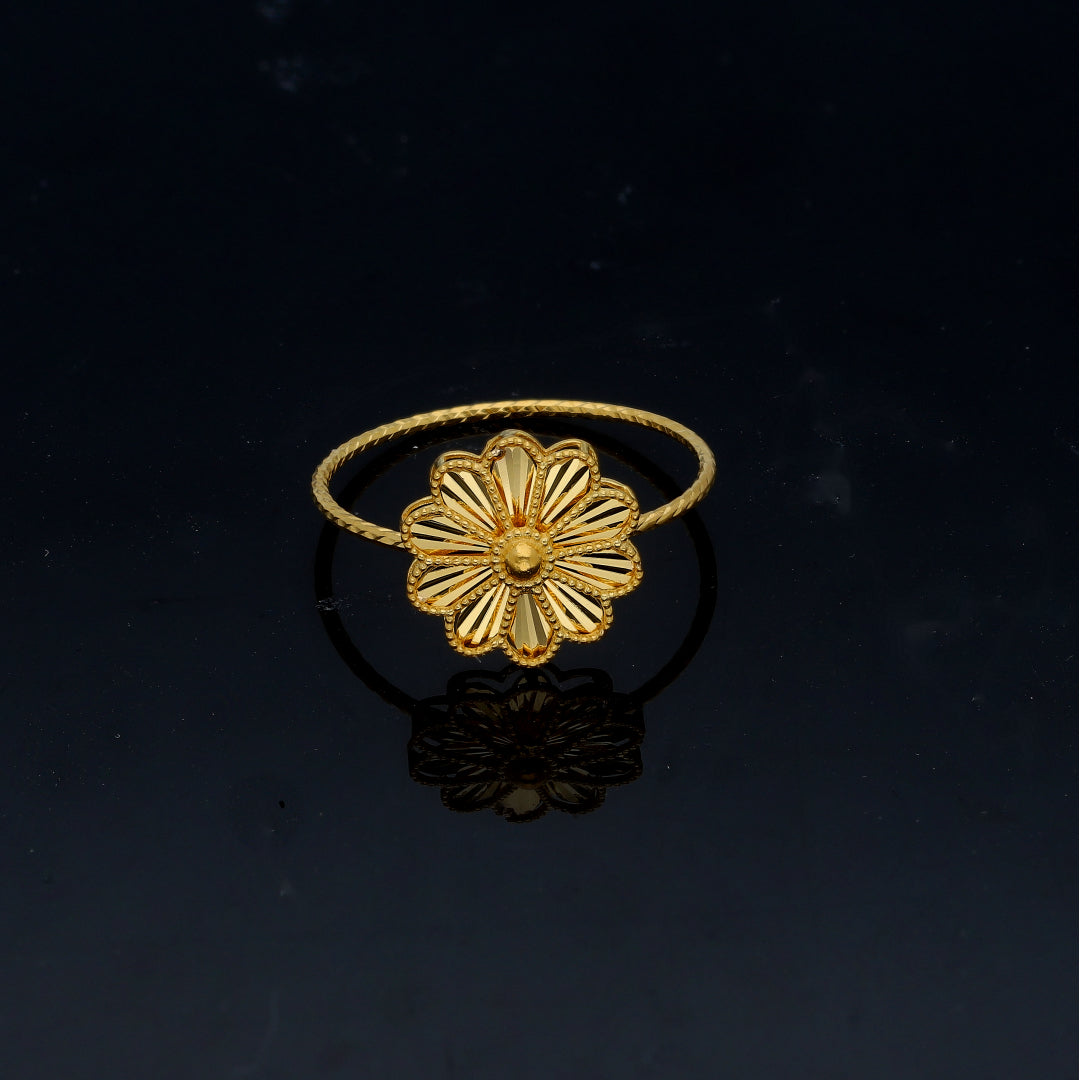 Gold Flower Design Ring 21KT - FKJRN21KM11969