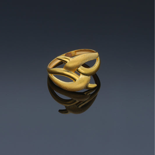 Gold Elysian Twist Ring 21KT - FKJRN21KM11971