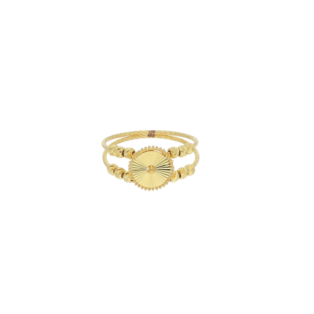 Gold Sunburst Disc Ring 21KT - FKJRN21KM11977
