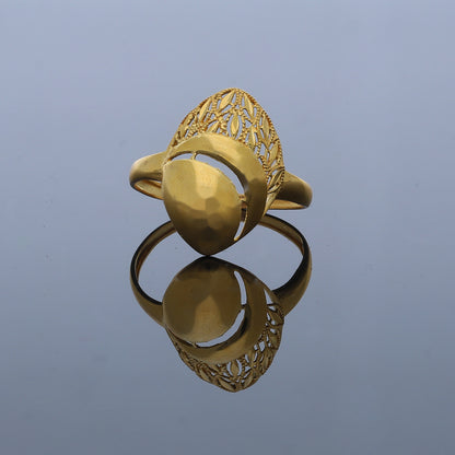 Gold Leaf Filigree Ring 21KT - FKJRN21KM11978
