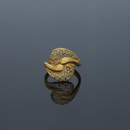 Gold Dual Curve Ring 21KT - FKJRN21KM11979