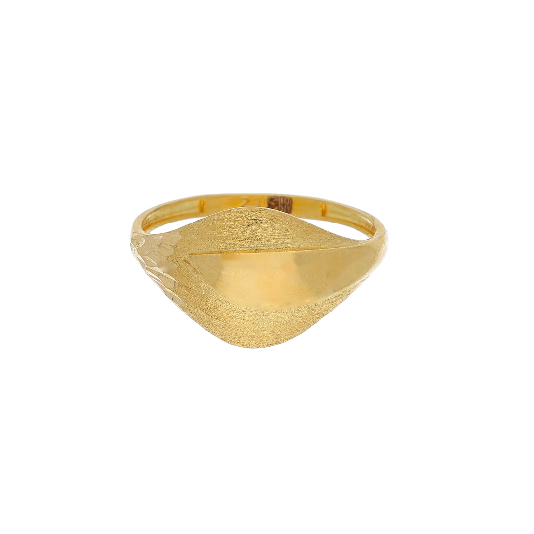 Gold Bold Crescent Ring 21KT - FKJRN21KM11981
