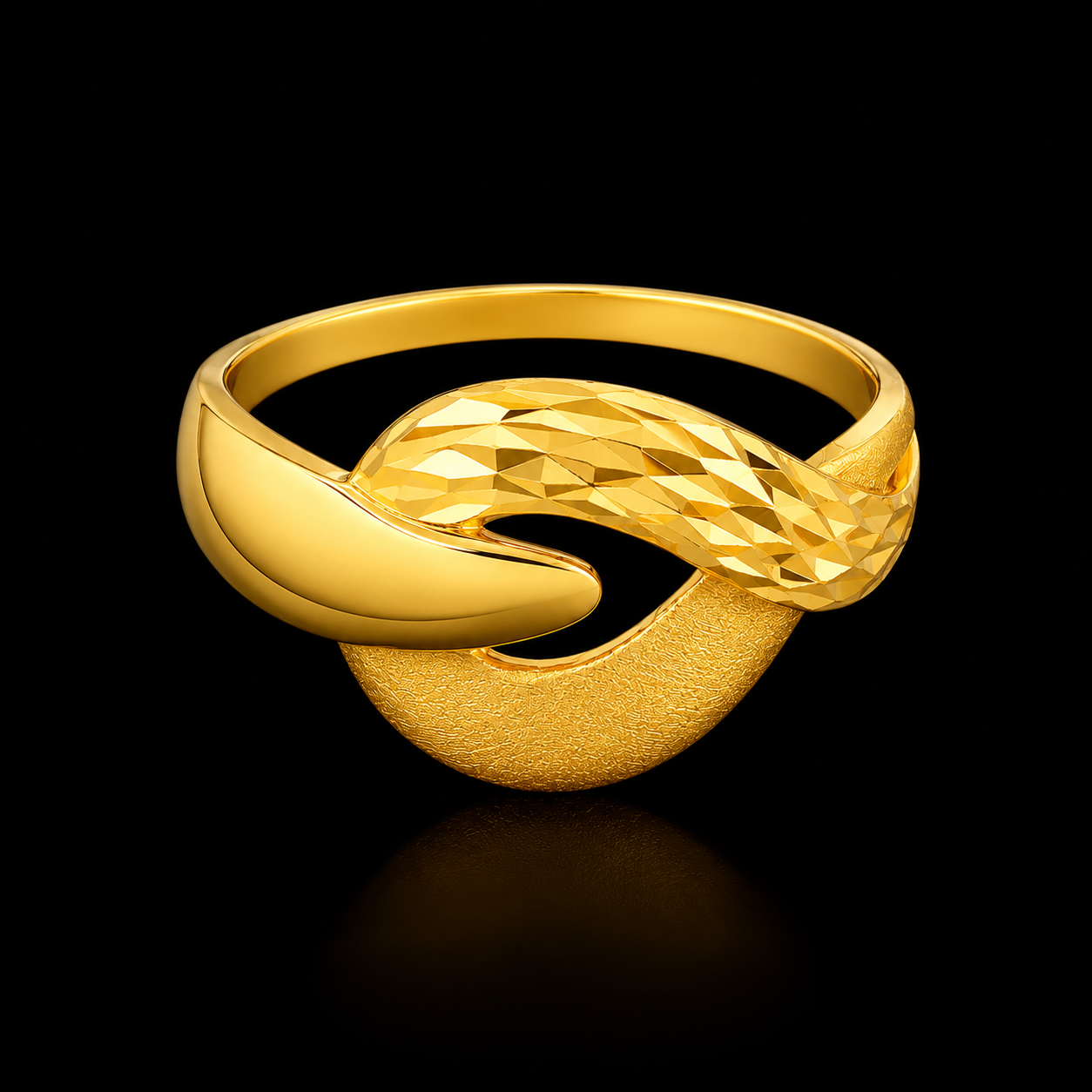 Gold Classic Ring 21KT - FKJRN21KM12029