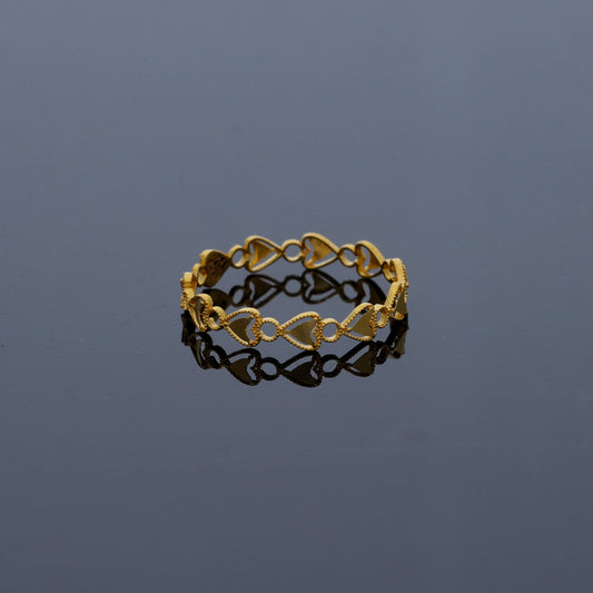 Gold Casting Heart Ring 21KT - FKJRN21KM12030