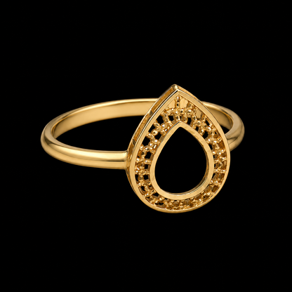 Gold Turkish Design Ring 21KT - FKJRN21KM12033